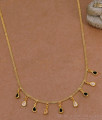 Minimalist 18k Gold Tone Link Necklace Black and White Stone Design SMDR2865 Minimalist 18k Gold Tone Link Necklace Black and White Stone Design SMDR2865