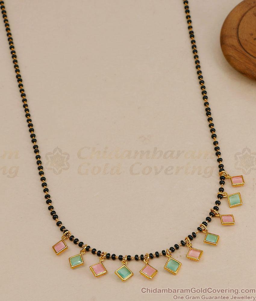 Elegant Ruby Green Kemp Stone Gold Plated Mangalsutra Pendant Chain SMDR2868 Elegant Ruby Green Kemp Stone Gold Plated Mangalsutra Pendant Chain SMDR2868