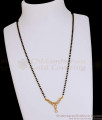 Glittering White Stone Single Line Black Beaded Mangalsutra For Women SMDR2869 Glittering White Stone Single Line Black Beaded Mangalsutra For Women SMDR2869