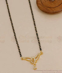 Buy 1 Line Black Beaded Mangalsutra With Ad Stone Pendant SMDR2871 Buy 1 Line Black Beaded Mangalsutra With Ad Stone Pendant SMDR2871