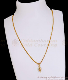 Daily Wear Micro Gold Plated Ad Stone Pendant Chain For College Girls SMDR2875