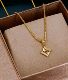 High Quality 1 Gram Gold Ad Stone Pendant Necklace At Affordable Price SMDR2876