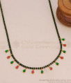 Trendy Black Beads Mangalsutra with Ruby Green Drops SMDR2883