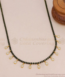 Minimalist White CZ Drop Short Gold Mangalsutra SMDR2884