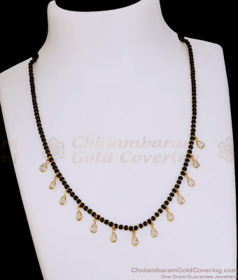 Minimalist White CZ Drop Short Gold Mangalsutra SMDR2884