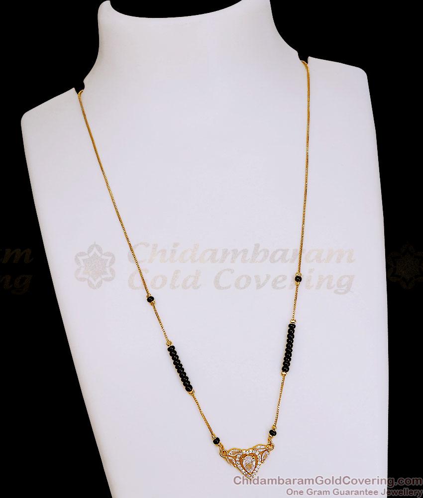 Stylish CZ Solitaire Short Mangalsutra Design Online SMDR2887 Stylish CZ Solitaire Short Mangalsutra Design Online SMDR2887