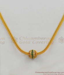 Gold Inspired Multi Stone Ball Pattern Light Weight Pendant Short Chain New Collection SMDR289 Gold Inspired Multi Stone Ball Pattern Light Weight Pendant Short Chain New Collection SMDR289