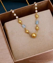 Trendy Multi Color Crystal Beads Gold Imitation Necklace Party Wear SMDR2896