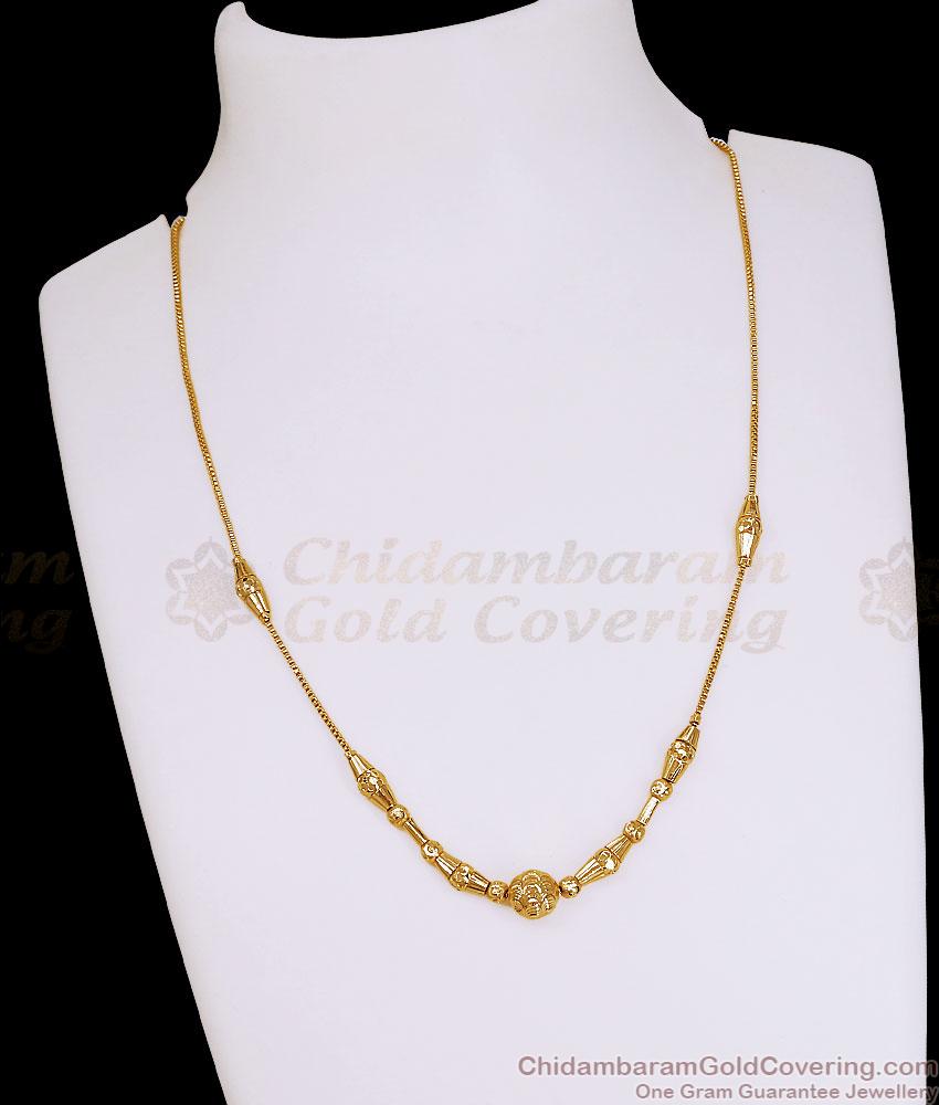 Daily Wear Micro Gold Plated Ball Beads Chain SMDR2902