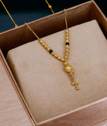 Gold Plated Ball Pendant Black Beads Mangalsutra SMDR2903 Gold Plated Ball Pendant Black Beads Mangalsutra SMDR2903