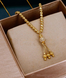 Latest Gold Plated CZ Ball Pendant Textured Mani Chain SMDR2905 Latest Gold Plated CZ Ball Pendant Textured Mani Chain SMDR2905