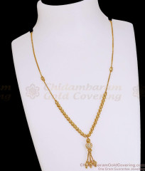 Latest Gold Plated CZ Ball Pendant Textured Mani Chain SMDR2905