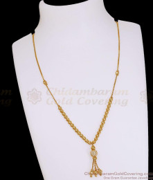 Latest Gold Plated CZ Ball Pendant Textured Mani Chain SMDR2905 Latest Gold Plated CZ Ball Pendant Textured Mani Chain SMDR2905