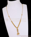 Micro Gold Plated Floral Bead Chain with CZ Damru Pendant SMDR2906 Micro Gold Plated Floral Bead Chain with CZ Damru Pendant SMDR2906