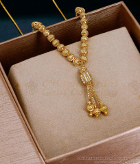 1 Gram Gold CZ Barrel Pendant Textured Mani Mala SMDR2907 1 Gram Gold CZ Barrel Pendant Textured Mani Mala SMDR2907
