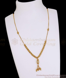 1 Gram Gold CZ Barrel Pendant Textured Mani Mala SMDR2907 1 Gram Gold CZ Barrel Pendant Textured Mani Mala SMDR2907