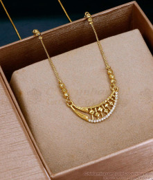 Micro Gold Plated Curved Filigree Ad Stone Pendant Chain SMDR2908 Micro Gold Plated Curved Filigree Ad Stone Pendant Chain SMDR2908