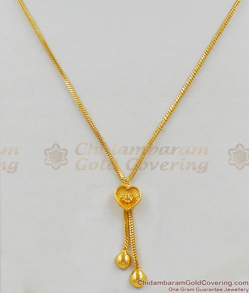 Cute Little Heart Model Gold Tone Small Pendant Chain Jewelry Collection SMDR293