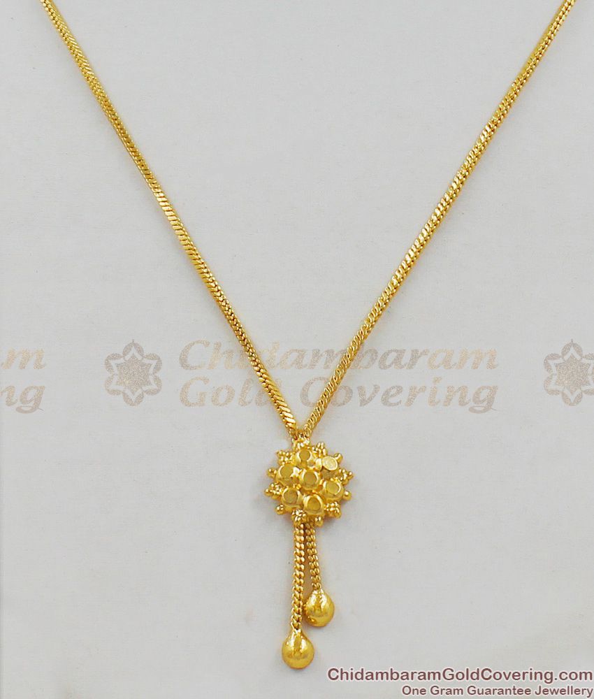 Guaranteed Trendy Model Light Weight Gold Finish Pendant Short Chain SMDR301