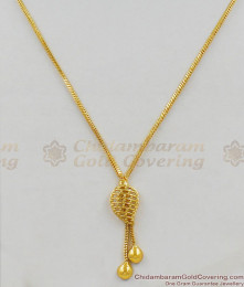 Beautiful Leaf Dollar Light Weight Gold Plated Small Pendant Chain Collection Online SMDR303