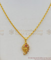 CZ Duel Color Stone Gold Finish Inspiring Pendant Chain For Teen Girls SMDR306