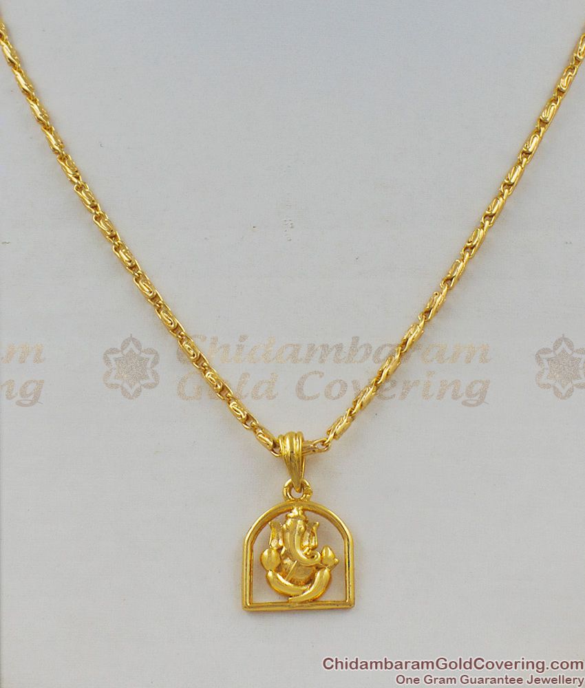 Ayangaran Vinayagar Pendant Short Chain Gold Plated Jewellery Collection SMDR402