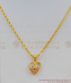 CZ White Ruby Stone Gold Inspired Heart Design Pendant Chain For Girls SMDR407