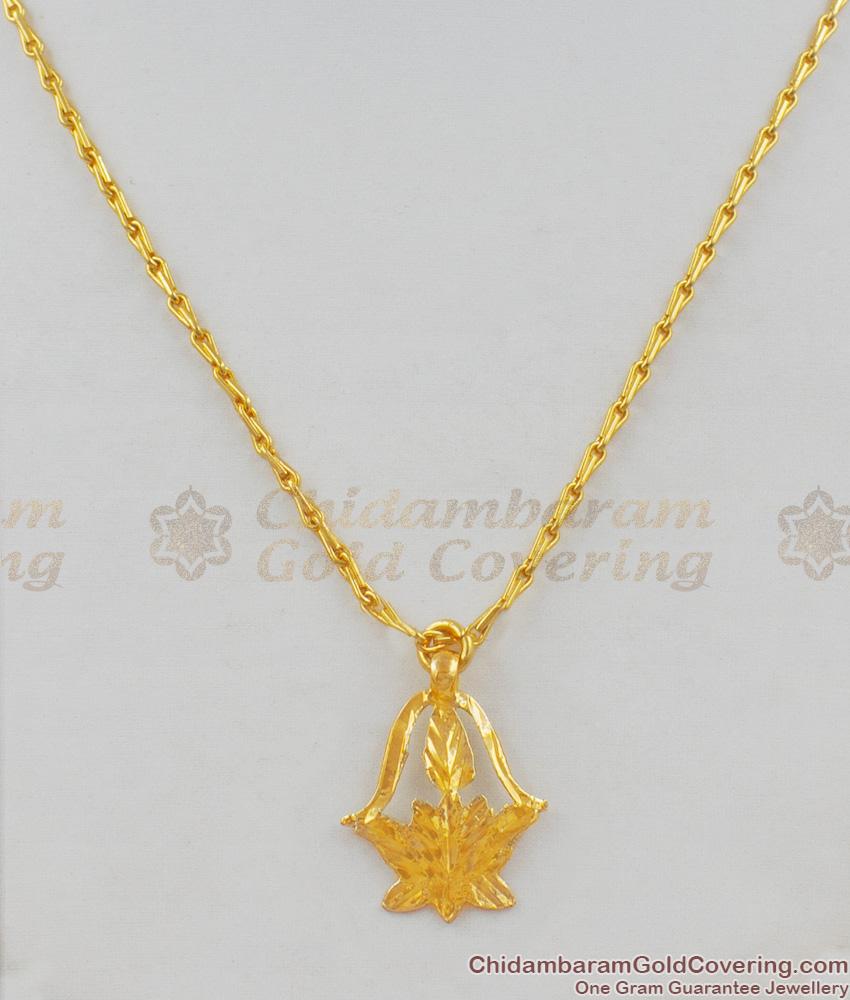 Fancy One Gram Gold Pendant Design Short Chain Collection For Womens Buy Online SMDR410