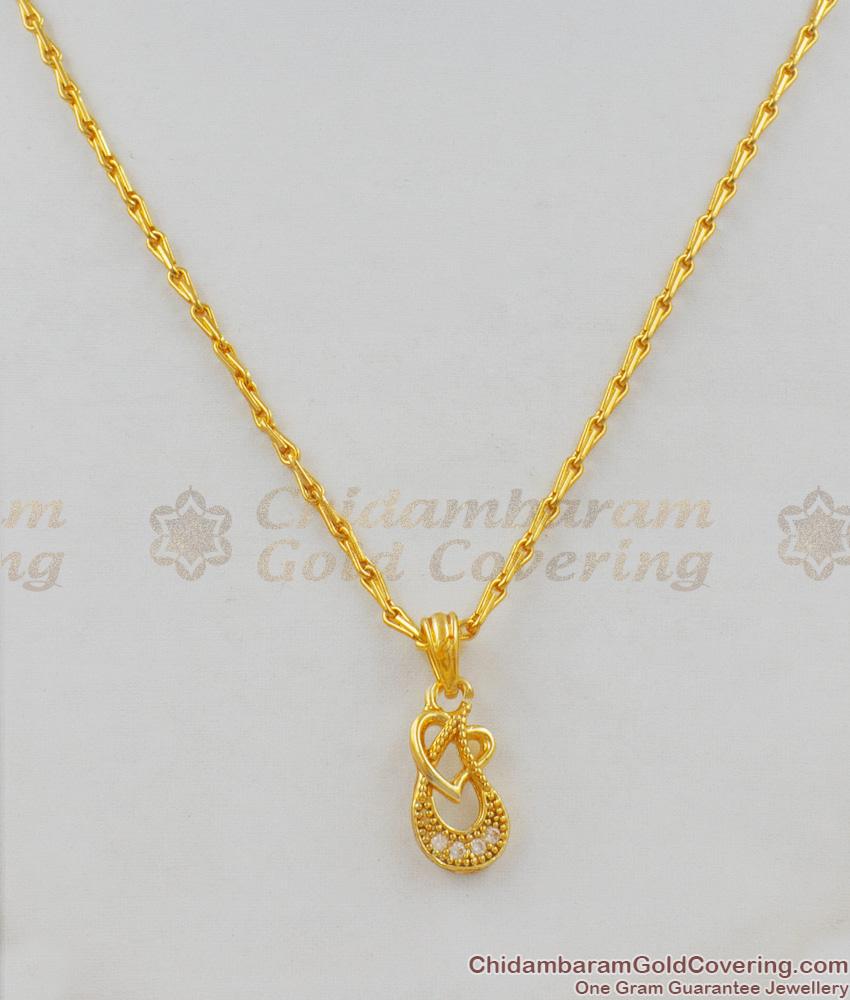 Valentine Special Cute Heart Pendants with White Stone for Daily Wear SMDR418