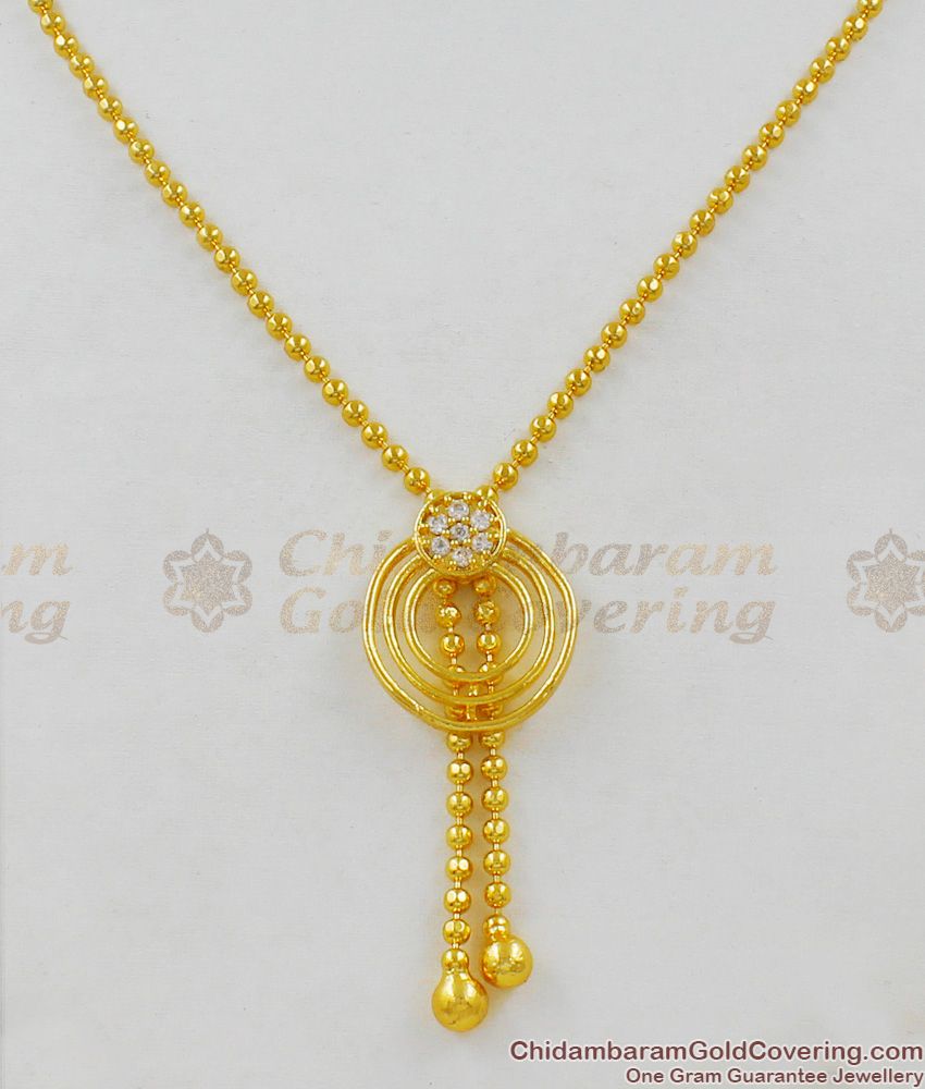 Light Weight Circle Design Dollar Gift For Loved Person Gold Pendant Chain SMDR420