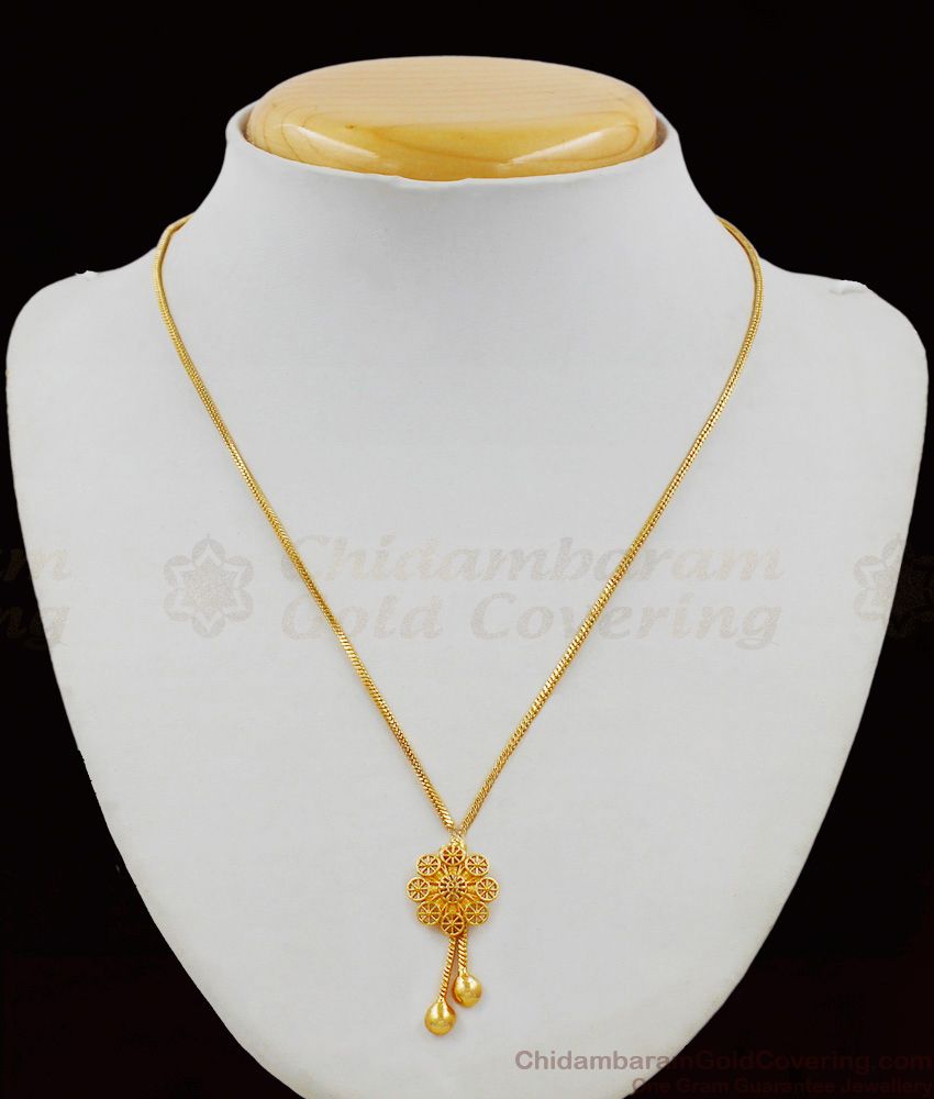 Simple Gold Plated Wheel Pattern Small Pendant Chain For Teen Girls SMDR422