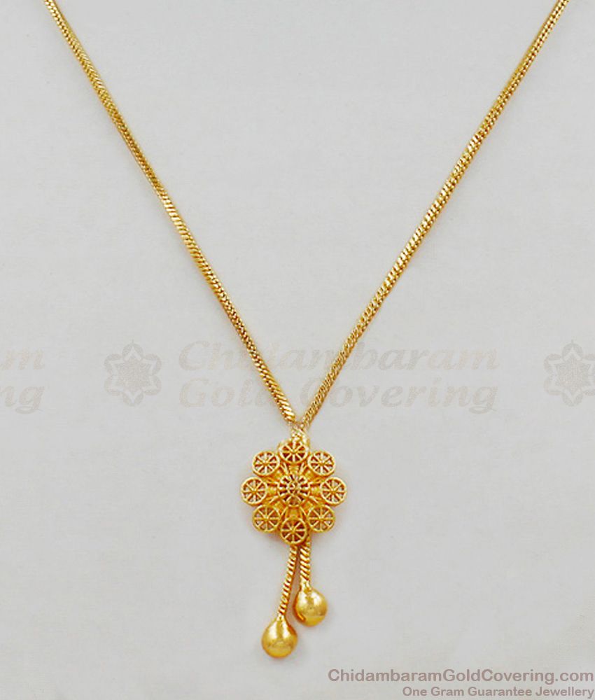 Simple Gold Plated Wheel Pattern Small Pendant Chain For Teen Girls SMDR422