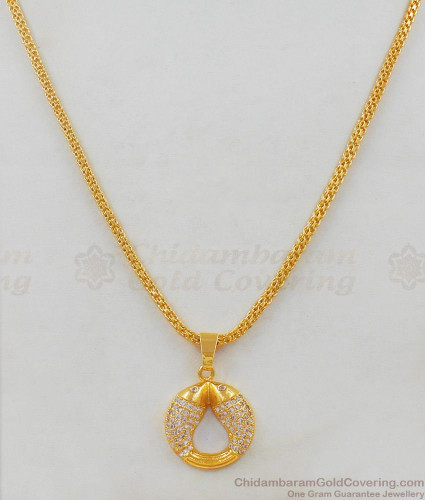 White Stones Love Fish Attractive Model Gold Plated Short Chain For Girls College Use Smdr423