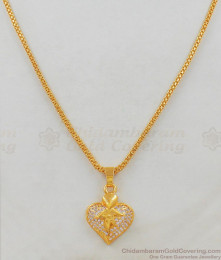 Trendy Love Proposal Gift Heart Model Pendant Chain WIth Stones For Loved Ones SMDR424