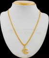 Amazing White AD Stones Dolphin Dollar Gold Plated Pendant Chain For Daily Use SMDR425
