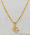 Amazing White AD Stones Dolphin Dollar Gold Plated Pendant Chain For Daily Use SMDR425