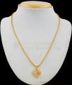 Modern Gold Heart With Semi Filled White Stones Small Pendant Chains SMDR428