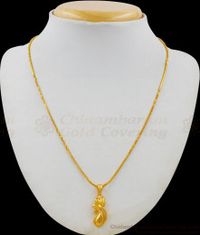 Cunning Rose Flower Design Gold Aspiring Light Weight Pendant Chain For Lovers SMDR432
