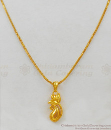 Cunning Rose Flower Design Gold Aspiring Light Weight Pendant Chain For Lovers SMDR432