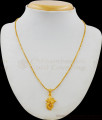 Luxury Look Flower Pattern Light Weight Gold Pendant Chain For Party Wear SMDR434