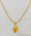 Luxury Look Flower Pattern Light Weight Gold Pendant Chain For Party Wear SMDR434