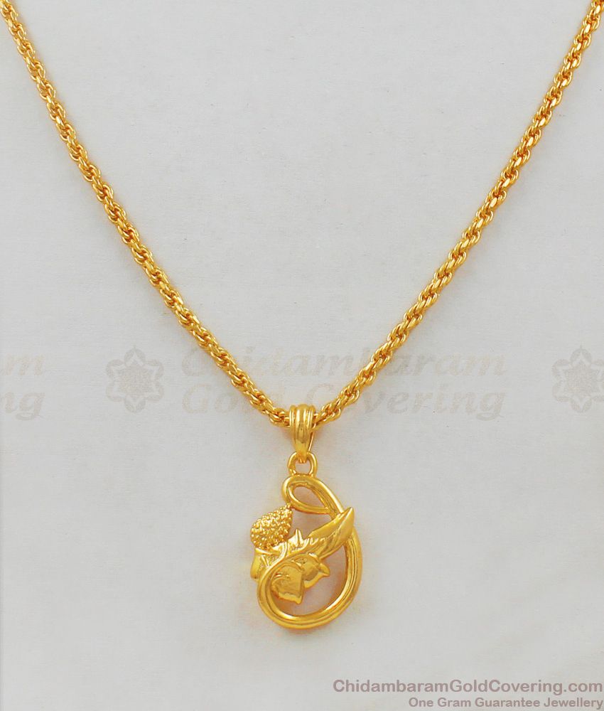 Real Gold Leaf Model Small Pendant Chain Jewelry Daily Use Collection SMDR436