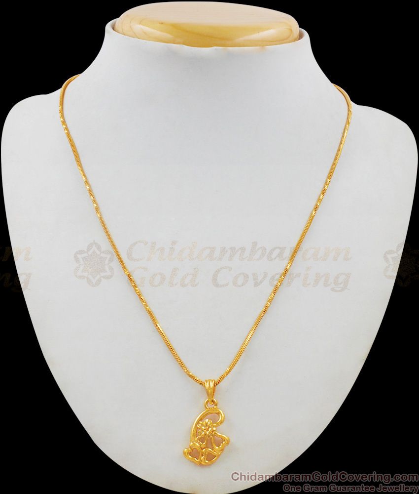 Gold Pattern Small Leaf Pendant Chain Jewelry Daily Use Collection SMDR439