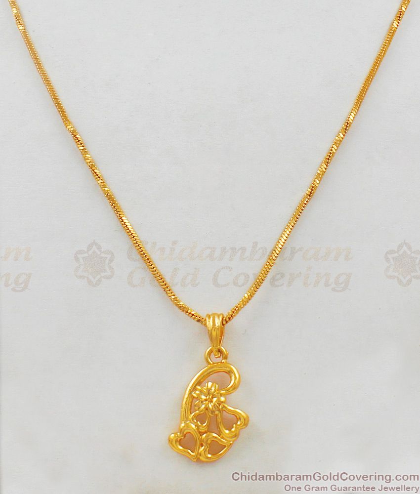 Gold Pattern Small Leaf Pendant Chain Jewelry Daily Use Collection SMDR439