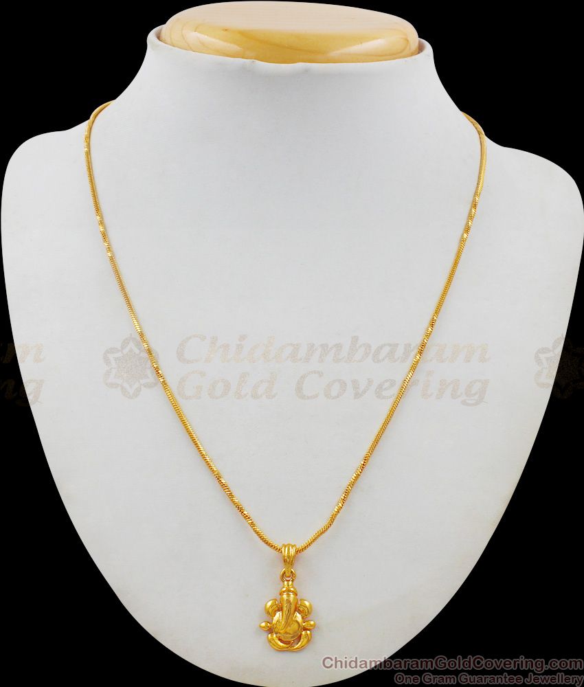Vinayagar Pendant Chain Jewelry Daily Wear Short Chain Collections SMDR444