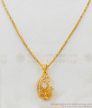 Sparkling White Stone Pendant Chain Jewelry Daily Use Collection SMDR446