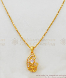 Sparkling White Stone Pendant Chain Jewelry Daily Use Collection SMDR446 Sparkling White Stone Pendant Chain Jewelry Daily Use Collection SMDR446