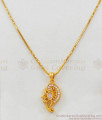 Trendy CZ White Stone Pendant Chain Jewelry Daily Use Collection SMDR447