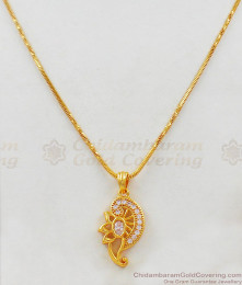 Trendy CZ White Stone Pendant Chain Jewelry Daily Use Collection SMDR447 Trendy CZ White Stone Pendant Chain Jewelry Daily Use Collection SMDR447