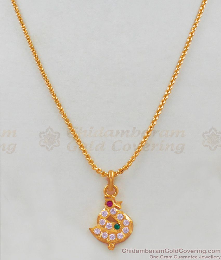 Peacock Impon Stone Pendant Chain Jewelry Daily Use Collection SMDR448